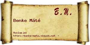 Benke Máté névjegykártya