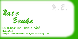 mate benke business card